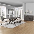 Steve Silver Riverdale Engineered Wood and Polyester Upholstered Bench in Black