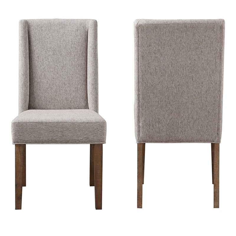 Steve Silver Riverdale Polyester Upholstered Chair in Brown (Set of 2)