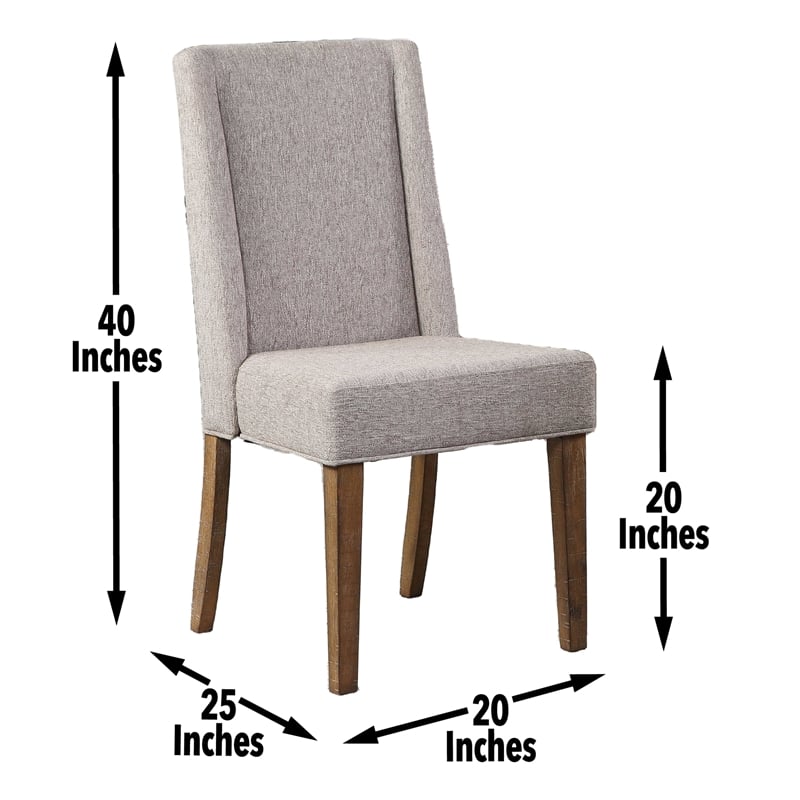 Steve Silver Riverdale Polyester Upholstered Chair in Brown (Set of 2)