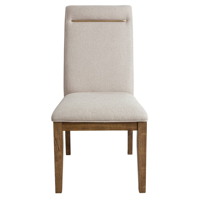 Steve Silver Garland Polyester Upholstered Side Chair in Brown (Set of 2)