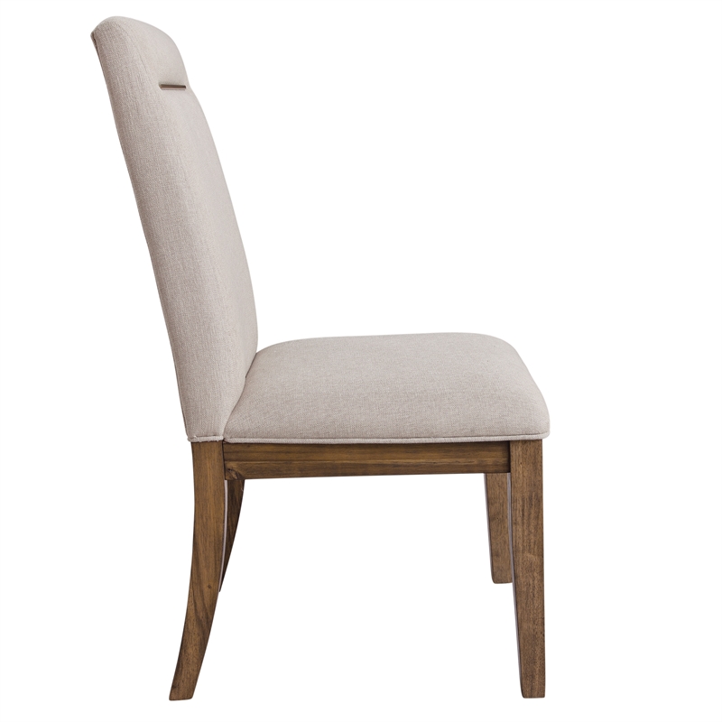 Steve Silver Garland Polyester Upholstered Side Chair in Brown (Set of 2)
