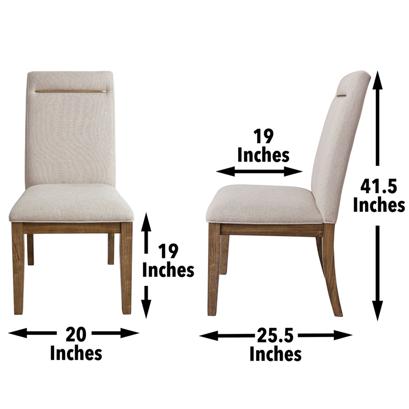 Steve Silver Garland Polyester Upholstered Side Chair in Brown (Set of 2)