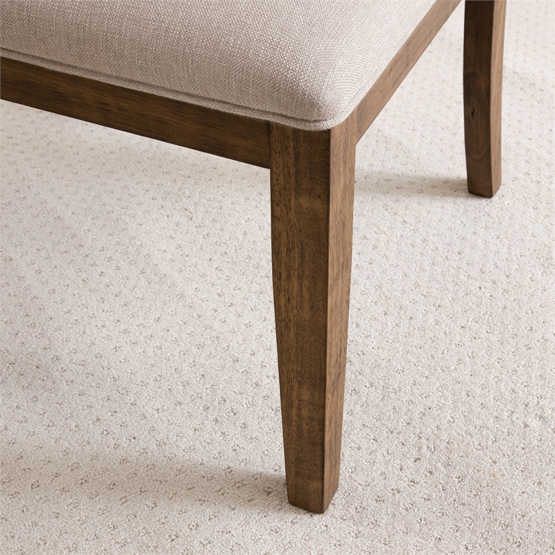 Steve Silver Garland Polyester Upholstered Side Chair in Brown (Set of 2)
