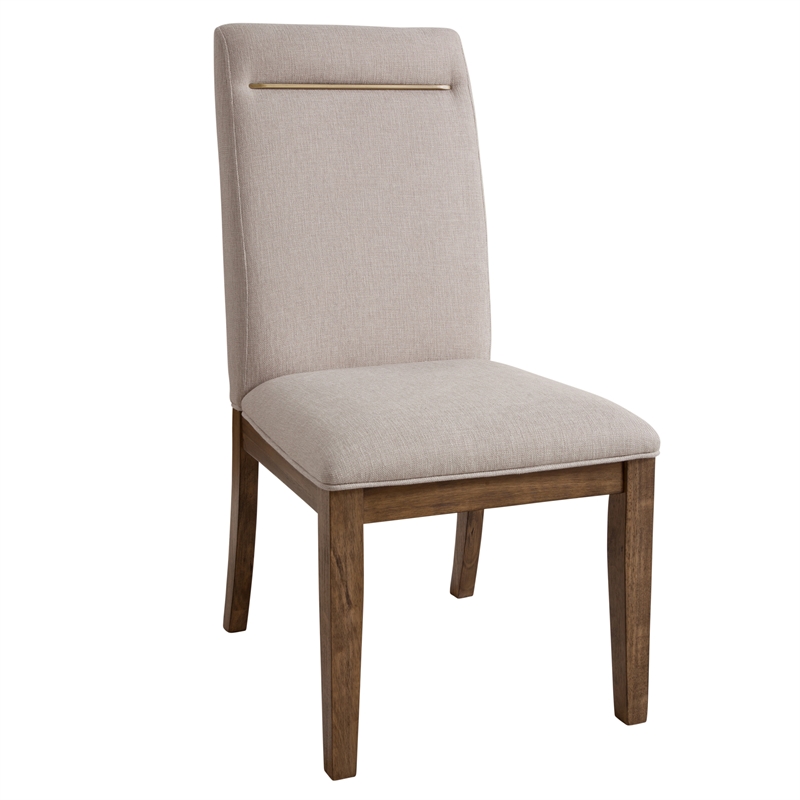 Steve Silver Garland Polyester Upholstered Side Chair in Brown (Set of 2)