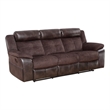 Steve Silver Pueblo Polyestered Upholstered Manual Recliner Sofa in Brown