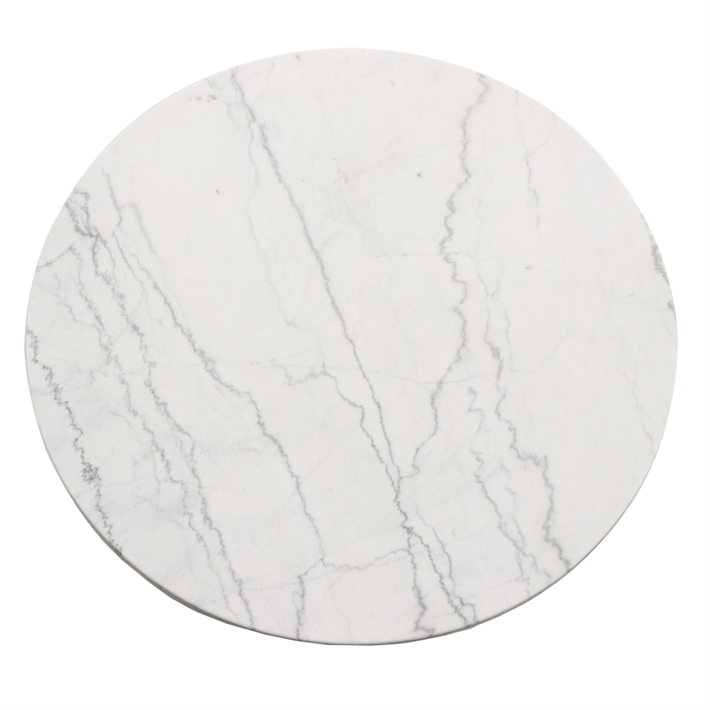 Steve Silver Xena Marble Top Round Dining Table in Black