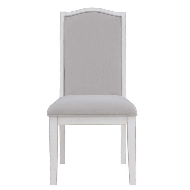 Steve Silver Warren Polyester Upholstered Side Chair in White (Set of 2)