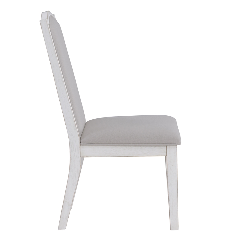 Steve Silver Warren Polyester Upholstered Side Chair in White (Set of 2)