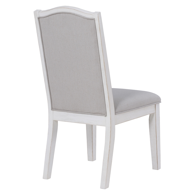Steve Silver Warren Polyester Upholstered Side Chair in White (Set of 2)
