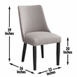 Steve Silver Xena Polyester Upholstered Side Chair in Gray (Set of 2)