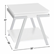 Steve Silver Zena Engineered Wood Square End Table in White