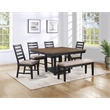 Steve Silver Harington Solid Wood and Polyester Upholstered Bench in Black