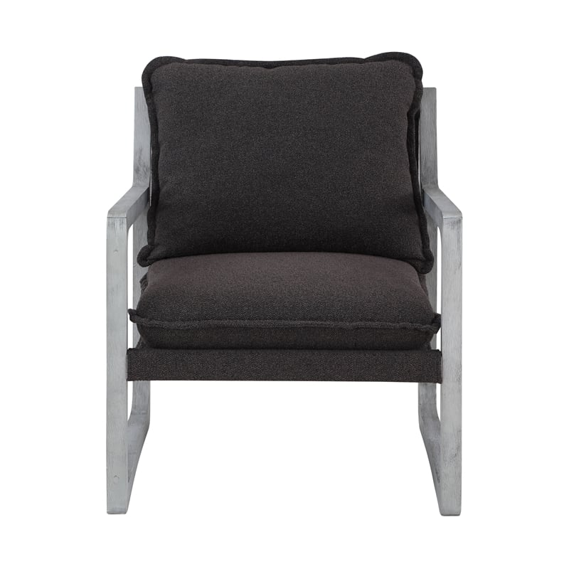 Steve Silver Kai Polyester Upholstered Accent Chair in Black (Set of 2)