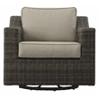 Steve Silver Jones Swivel Lounge Chair with .5 Round Wicker in Brown (Set of 2)