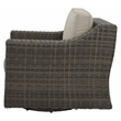 Steve Silver Jones Swivel Lounge Chair with .5 Round Wicker in Brown (Set of 2)
