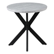 Steve Silver Keyla Faux Marble Round End Table in Gray