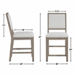 Steve Silver Lily Polyester Upholstered Counter Chair in Gray (Set of 2)