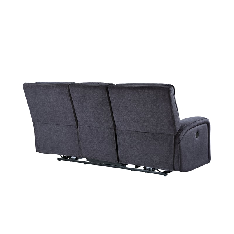 Steve Silver Lovell Polyestered Upholstered Power Sofa in Gray