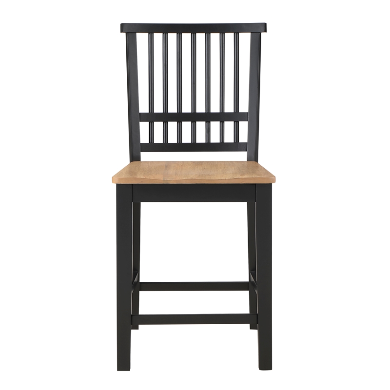 Steve Silver Magnolia Rubberwood/Iron Counter Chair in Black (Set of 2)