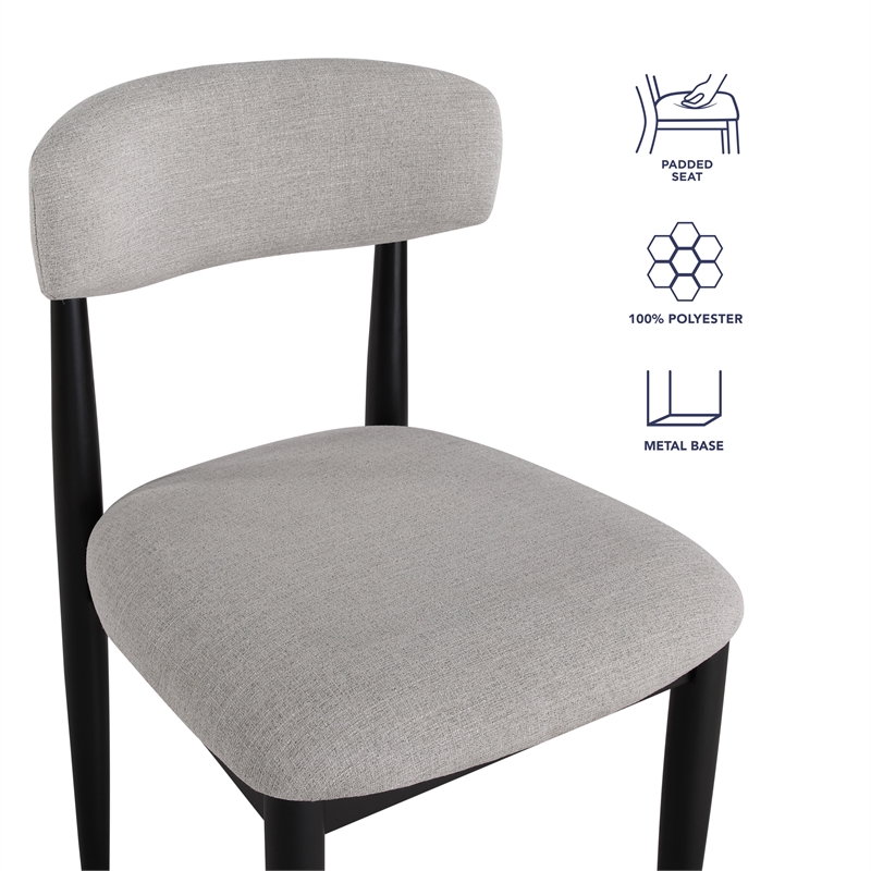 Steve Silver Magnolia Polyester Upholstered Side Chair in Gray (Set of 2)