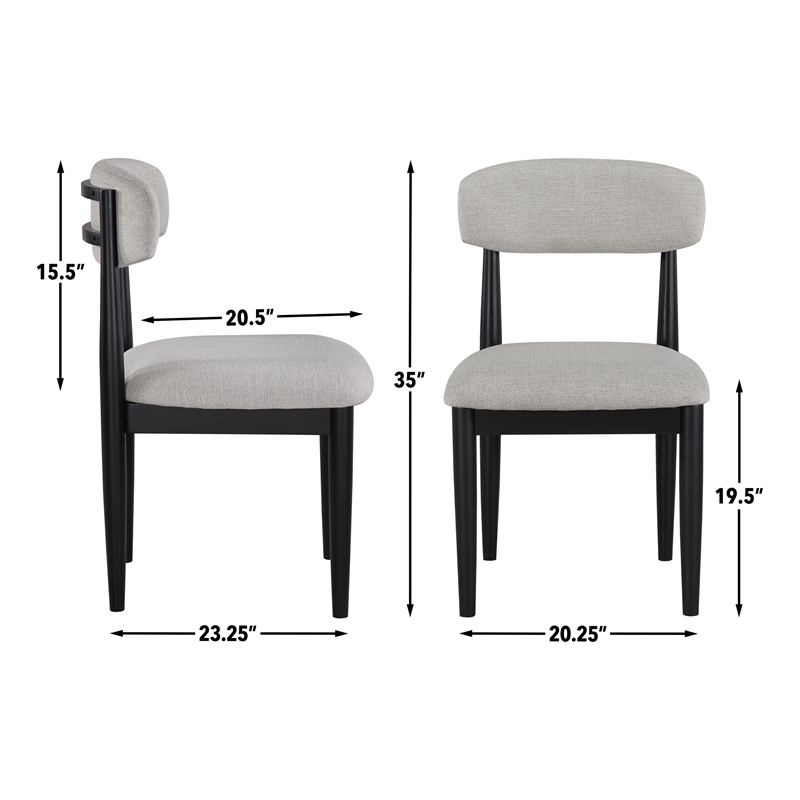 Steve Silver Magnolia Polyester Upholstered Side Chair in Gray (Set of 2)