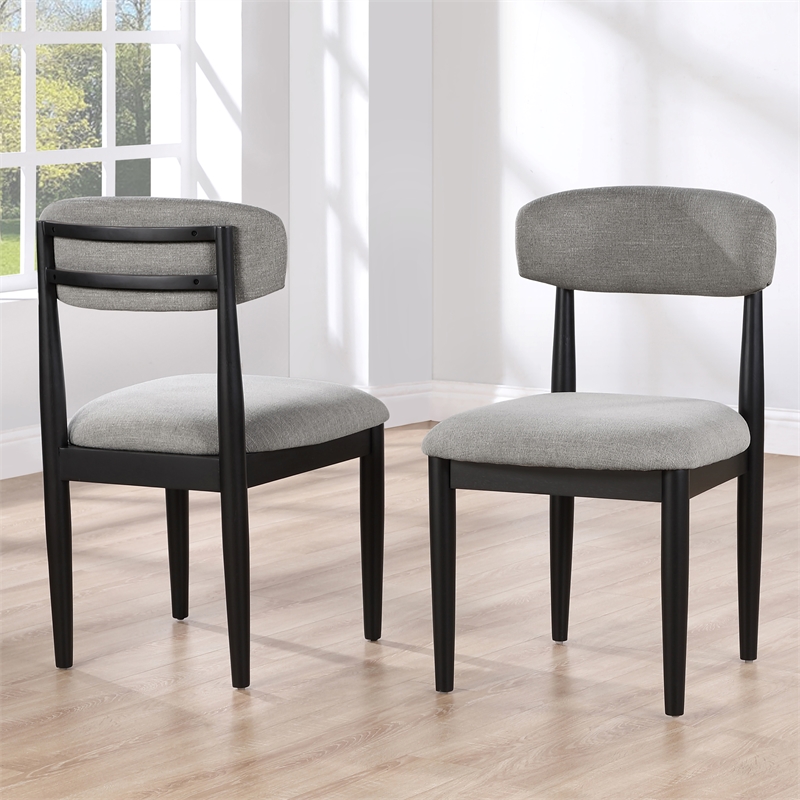 Steve Silver Magnolia Polyester Upholstered Side Chair in Gray (Set of 2)