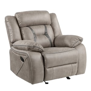 Steve Silver Tyson Manual Leatherette Recliner Gray