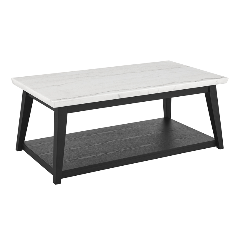 Steve Silver Company Vida Marble Top Cocktail Table in White and Black