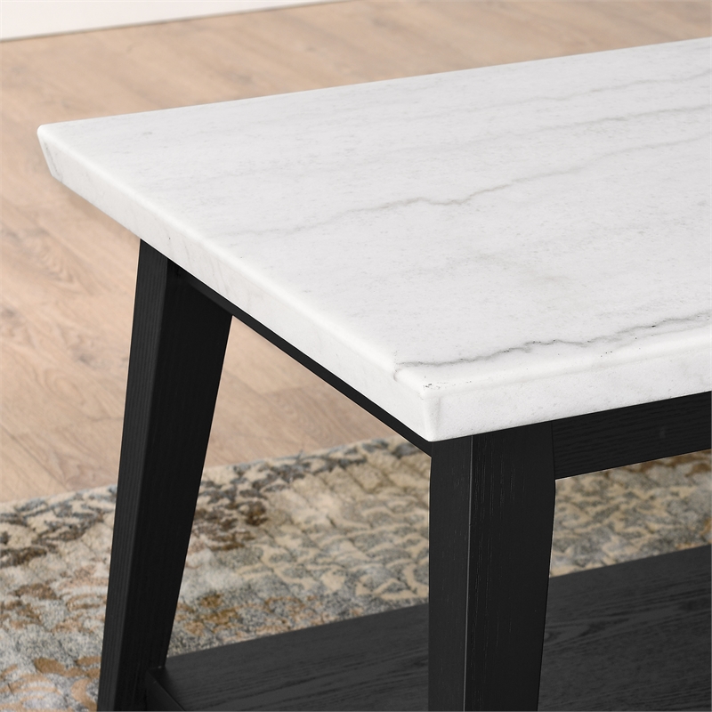 Steve Silver Company Vida Marble Top Cocktail Table in White and Black