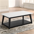 Steve Silver Company Vida Marble Top Cocktail Table in White and Black