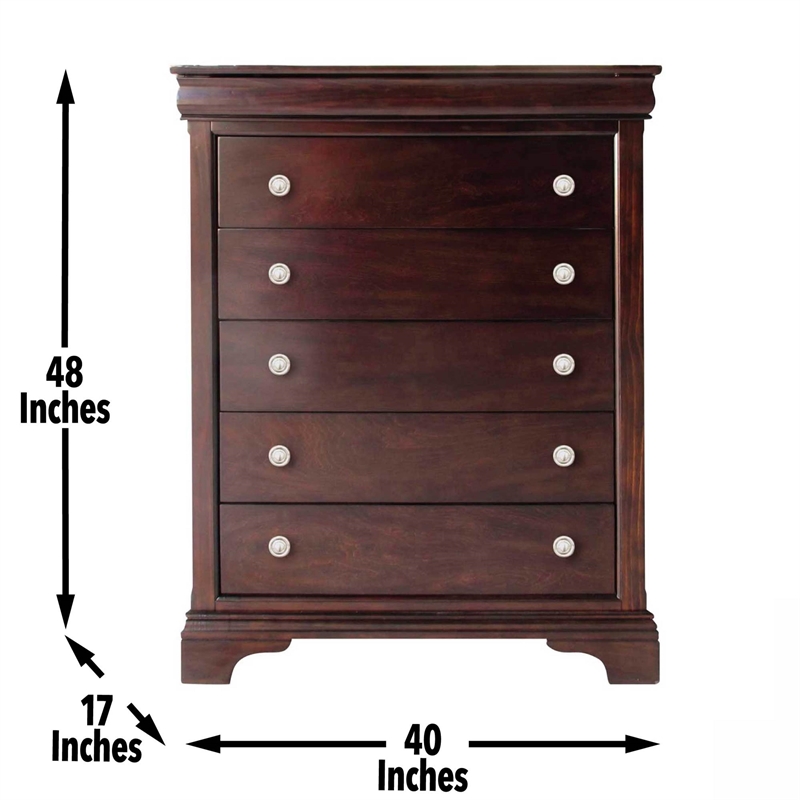 Steve Silver Merlot Dominique 5-Drawer Chest