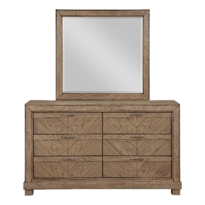 Steve Silver Montana Dresser and Mirror in Brown/Sand