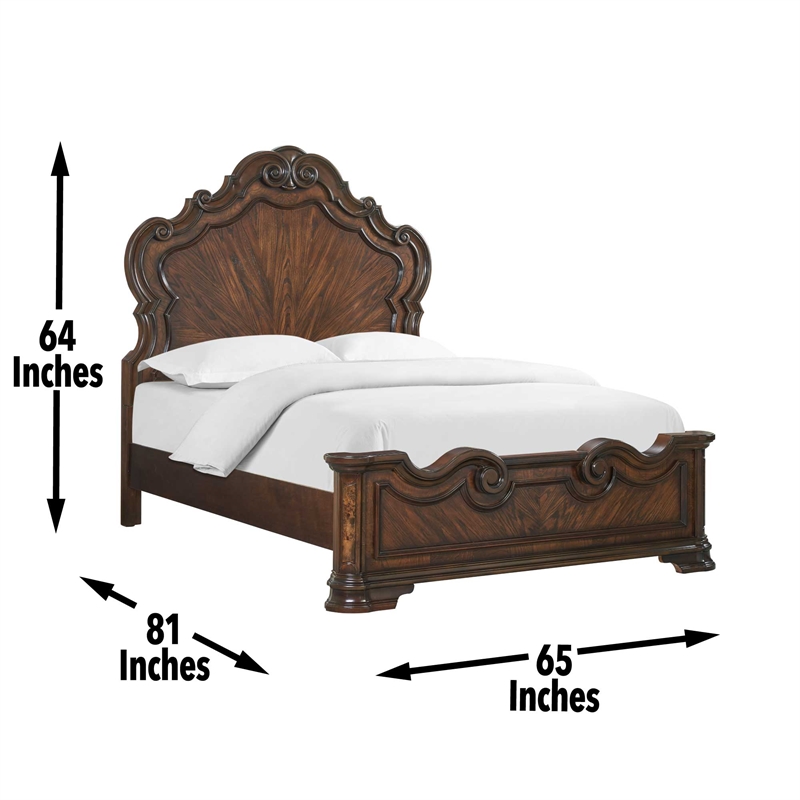 Steve Silver Royale 4 PC Queen Bedroom Set in Brown