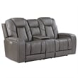 Steve Silver Daniel 3-Piece Triple-Power Leather Recling Sofa in White