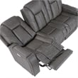 Steve Silver Daniel 3-Piece Triple-Power Leather Recling Sofa in White