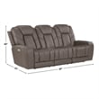 Steve Silver Daniel 3-Piece Triple-Power Leather Recling Sofa in White