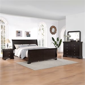 Steve Silver Dominique Queen 4PC Bedroom Set in Brown