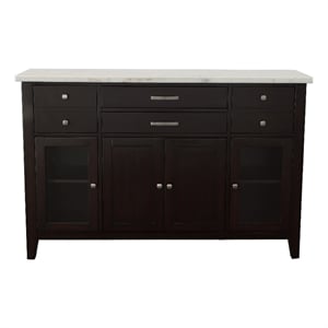 Steve Silver Francis White Marble Top Sideboard in Brown