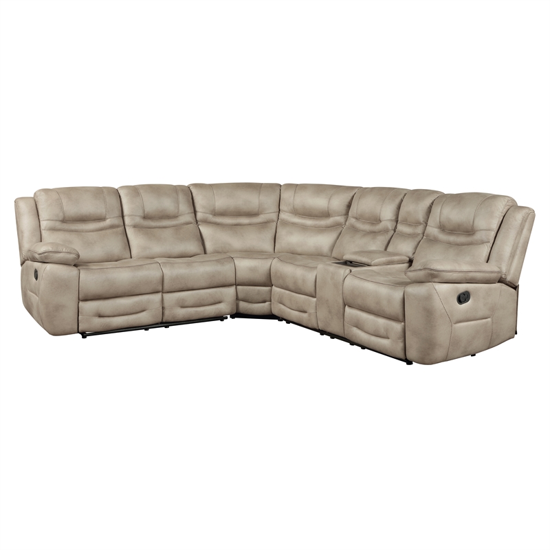 Steve Silver Shelton 3PC Manual Reclining Sectional in Brown