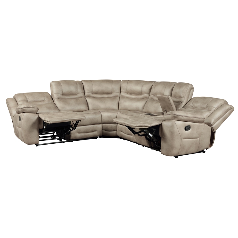 Steve Silver Shelton 3PC Manual Reclining Sectional in Brown