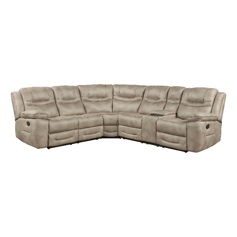 Steve Silver Shelton 3PC Manual Reclining Sectional in Brown