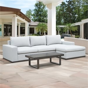 Steve Silver Wyatt 3pc Sofa and Coffee Table Set in Brown