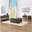Steve Silver Oliver 4-Piece Lift-Top Living Room Table Set in Brown