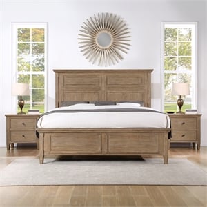 Steve Silver Riverdale 3 pc King Bedroom Set(2 NS+Bed) in Brown