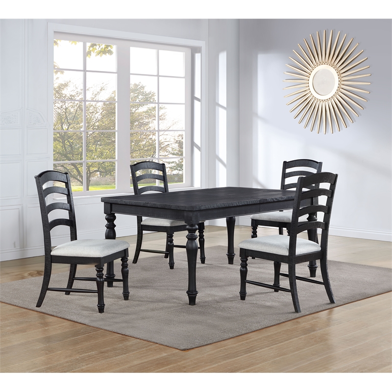 Steve Silver Odessa 5-Piece Dining Set (Table & 4 Side Chairs) in Black