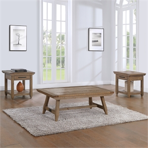 Steve Silver Riverdale 3-Piece Coffee & End Table Set in Brown