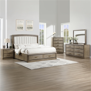 Steve Silver Sonoma 5-Piece Queen Bedroom Set in Gray