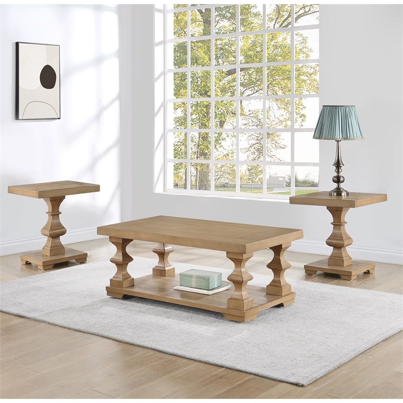 Steve Silver Dory 3-Piece Coffee & End Table Set Sand