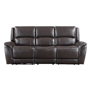 Steve Silver Alexandria Leather Power Reclining Sofa in Brown