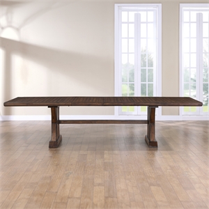Steve Silver Auburn 86-126&quot Dining Table with Two 20&quot Table Leaves in Brown